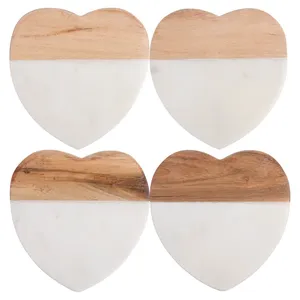 Ensemble de sous-verres en bois d'acacia de haute qualité dernière conception tapis et tampons en bois naturel pour décor de thé et de table - Product Image 1