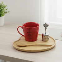 Ensemble de tasses à café/thé compactes de style nordique en porcelaine émaillée durable de qualité supérieure 3459461Rset-0.3 avec infuseur