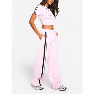 Pantalons de survêtement en polaire pour femmes avec cordon de serrage, coupe ample, pantalon de jogging pour l'automne et l'hiver - Product Image 1