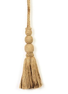 Jute Curtain Tieback, Curtain <b>Tie</b> <b>Back</b> for Draperies, Curtain Holder, Window Curtain Holder, Triple Sphere Jute <b>Tie</b> <b>Back</b> - Product Image 2