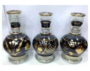 Base de narguile de estilo de vidrio decorativo artístico grabado en oro de lujo de gran oferta con técnica de espejo - Product Image 4