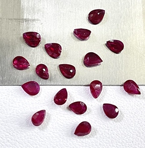 High Quality Natural <b>Ruby</b> African Heated Calibration Size 3x4mm Pear Cut Reddish Pink Color Loose Gemstones for Jewellery Making - Product Image 4