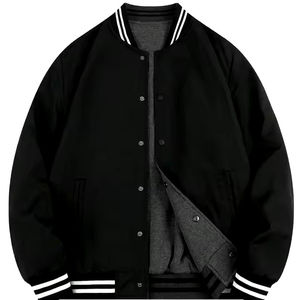 Veste bomber universitaire de baseball personnalisée de haute qualité avec logo en relief, col montant, logo frontal, manches en laine/polyester pour hommes - Product Image 1