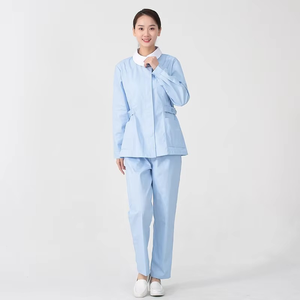 Conjunto de Uniforme Médico de Alta Calidad para Mujer, Blusa y Pantalón de Tela Cómoda y Fácil de Lavar, con Logotipo Personalizado - Product Image 1