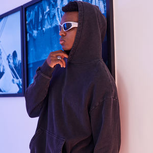 Sweat à capuche confortable en coton éponge délavé à l'acide logo personnalisé Streetwear vêtements sweats à capuche vintage surdimensionnés - Product Image 2