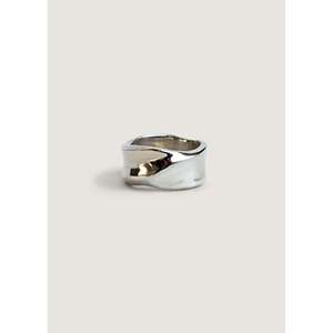 Athena Sculptural <b>Silver</b> <b>Ring</b> <b>Stack</b> Fashionable Trendy Opening Inlay Gold Plating Stainless Steel Main Stylish Number Gift - Product Image 6