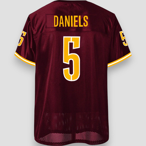 American Football Jersey Embroidered Breathable <b>Retro</b> Mesh Polyester Rugby Uniform V-Neck Redskins Customized Name/Number - Product Image 3
