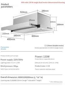 2025 nouvelles hottes de cuisine hotte de cuisine portable hotte de cuisinière à gaz 30 pouces hotte de cuisinière murale - Product Image 5