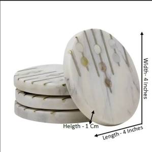 Best Quality 4 Pcs Set Handmade Ceramic Epoxy <b>Resin</b> on Wood Coasters High Quality Square Placemat Indian Exporter Exclusive Sale - Product Image 4