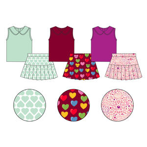 Conjunto de Falda Plisada y Top sin Mangas con Cuello para Niñas, con Shorts Integrados, Alta Calidad, Envío Rápido de Muestra en 7 a <span class=keywords><strong>10</strong></span> Días, Personalizable - Product Image 1