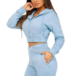 Adultos Ropa al aire libre Mujeres Crop Top Track Suits Set Transpirable Alta calidad Hecho Mujeres Crop Top Track Suits Set - Product Image 5