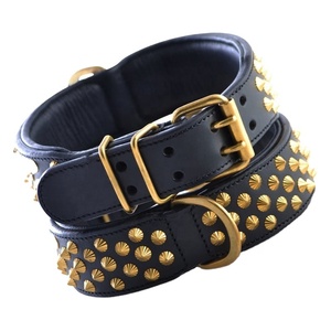 Collar de piel auténtica para perro, accesorio con tacos acolchados y suaves, hecho a medida, todos los tamaños disponibles, 100% - Product Image 1