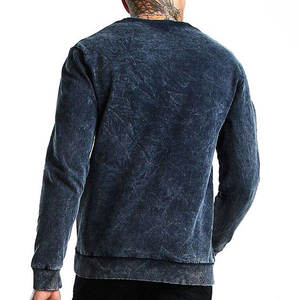 Suéteres desgastados Vintage de alta calidad, sudaderas para hombres, estampado de lavado ácido con cuello redondo en blanco personalizado para ropa de invierno - Product Image 5