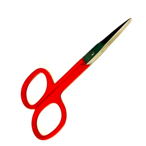 Ciseaux à ongles à cuticules rouges de précision Super Sharp Silver Steel Arrow Point Ciseaux polyvalents en céramique incurvés haute performance - Product Image 2