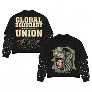 100% cotton T-shirt for men loose fit printed Mens Double Layer 280 GSM Cotton Double Layer T Shirt Black Graphic Print Custom - Product Image 2
