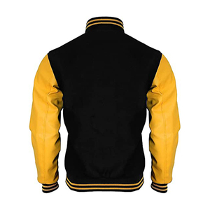 2025 prix pas cher nouveau Design vestes universitaires pour adultes personnalisé hiver Baseball Letterman vestes noir hommes OEM Serviced veste - Product Image 2