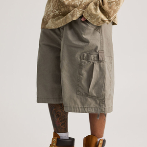 Pantaloncini Cargo Ultra larghi da uomo 100% cotone Oversize paracadute Cargo <span class=keywords><strong>Bermuda</strong></span> Shorts Streetwear pantaloni <span class=keywords><strong>corti</strong></span> larghi produttore - Product Image 4