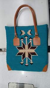Wholesale Cowhide Leather Western Saddleblanket Crossbody Handbag Tooled Fringes <b>Curving</b> Design - Product Image 4
