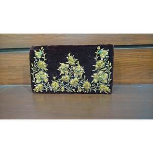 ซิปผ้าแคนวาสแบบคลัทช์ของผู้หญิงสุดอินเทรนด์สุดหรูแนวแฟชั่นปักลาย zari กึ่งอัญมณีประดับด้วยลูกปัดไข่มุก - Product Image 6