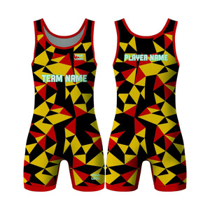 Vêtements de sport sublimés maillots de lutte Fitness porte un maillot réversible respirant Gym hommes maillots coupe basse haltérophilie - Product Image 1