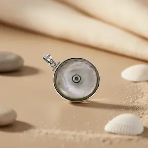 จี้ไข่มุกทรงกลมเงินแท้ 925 สำหรับผู้หญิง ของขวัญเครื่องประดับสุดหรูพร้อมเสน่ห์คลาสสิก - Product Image 3
