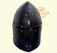 Casque de Chevalier Templier du XIIIe Siècle Prêt au Combat, Casque de Croisé en Métal Émaillé Découpé, Impression Personnalisée, Armure du Nouvel An