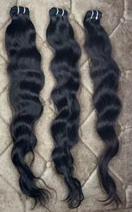 Cheveux indiens bruts non traités, naturels, ondulés, lisses, bouclés, tissage en vrac, vente en gros, cheveux humains indiens bruts - Product Image 3