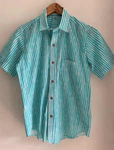 Camisa de media manga de algodón con estampado de rayas de fabricante indio para hombre, camisa de manga corta al por mayor para él, cantidad de ropa para hombre - Product Image 3