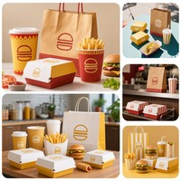 Boîtes à hamburger écologiques personnalisées avec logo, emballage pour restauration rapide, boîtes à sandwichs de poulet frit résistantes à la graisse, boîtes à emporter imprimées