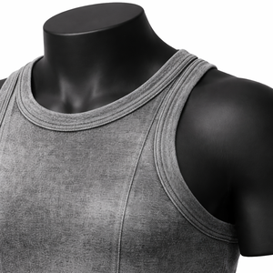 Camiseta sin mangas para hombre con lavado ácido, estilo vintage, minimalista, para fitness y gimnasio, camiseta muscular, chaleco deportivo de algodón personalizado - Product Image 4