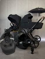 Nouvelle poussette CYBEX e-PRIAM 2 Jeremy Scott Wings One Box - Noir / Gris / Or / Marron