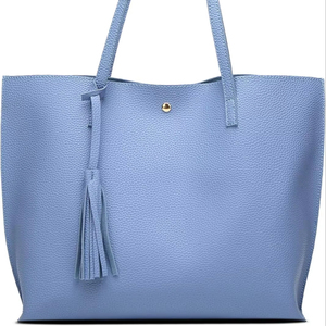 Bolso de hombro impermeable de piel sintética suave para mujer, diseño de borla Interior espacioso abierto, decoración bordada hecha - Product Image 1