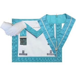 Masonic Blue Lodge Master Mason Blue Red <b>Apron</b> Set <b>Apron</b>, Collar, Gauntlets Cuffs Regalia Masonic Blue - Product Image 3