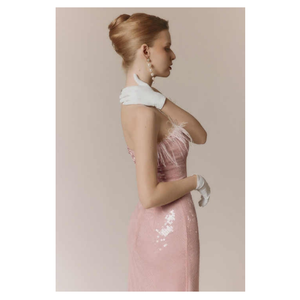 ชุดเดรสหรูหราที่ดีที่สุดสำหรับงานปาร์ตี้ ชุดราตรี Amour ผ้าโพลีเอสเตอร์ 100% เสื้อผ้าผู้หญิง ดีไซน์เนอร์ สไตล์หรูหรา - Product Image 4