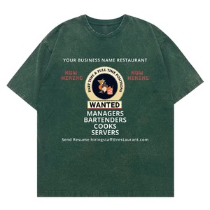 2026 Toptan Unisex Örme Tişört Yıkanmış Kumaş Özel Baskı İstiyorum İşçi Alıyorum Baskılı Üst - Product Image 1