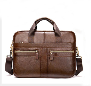 Sac pour ordinateur portable, sacoche d'affaires en cuir, sac à main de luxe en cuir véritable fait main pour hommes, noir - Product Image 3