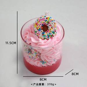 Bougie parfumée unique en forme de dessert glacé à la fraise en couches, faite à la main, écologique, longue durée de combustion, décoration de la maison pour les fêtes, cadeau - Product Image 6