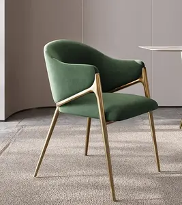 Venta al por mayor de sillas de comedor Boucle, silla de comedor, sillón nórdico, silla suave para comedores fabulosos, muebles modernos para el hogar, tela