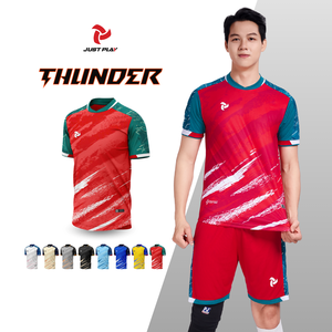 Nueva llegada personalizable de alta calidad Thunder Football/Soccer Jersey Set lavado equipo uniforme etiquetas personalizadas originales para adultos - Product Image 1
