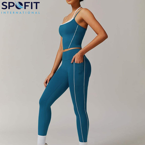 Ensembles de yoga personnalisés de haute qualité avec logo imprimé pour femme, soutien-gorge de sport et leggings, pantalons de yoga, vêtements de sport pour femme, grandes tailles - Product Image 4