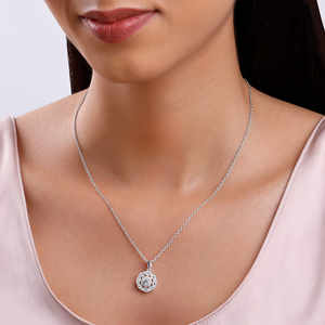 925 <b>Silver</b> Dahlia Bloom <b>Diamond</b> Pendant Elegant <b>Necklaces</b> Collection - Product Image 2