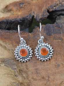 925 argent Sterling cornaline pierres précieuses boucles d'oreilles à la main concepteur personnalisé Fine Piercing bijoux pour femmes pour cadeau fiançailles - Product Image 4