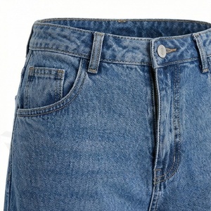 Pantalones Vaqueros Cargo Extra Grandes para Mujer, Fabricación OEM, Personalizados, de Mezclilla Recta, Holgados, de Pierna Ancha, Desgastados, con Agujeros, de Primera Calidad, a la Moda - Product Image 4