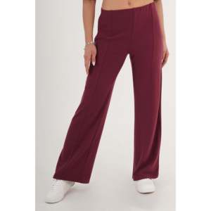Pantalons doux bordeaux pour femmes en gros avec taille élastique - Product Image 4