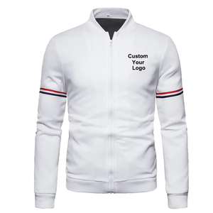 Nuevo estilo personalizado su logotipo chaqueta delgada deportes cremallera chaqueta Casual ropa al aire libre moda hombres otoño Color sólido chaqueta abrigo - Product Image 5