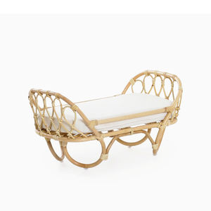 Cesta de mimbre para muñecas, accesorios de cuna para muñecas, juguetes con asas para niños - Product Image 2