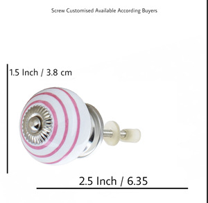 Bandes roses industrielles faites à la main boutons en céramique blanche tiroir armoire poignée tire pour armoire cuisine commode chambre à manger - Product Image 3