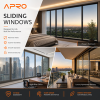 Ventanas Corredizas de Aluminio con Doble Vidrio de Diseño Moderno Personalizado, Ventanas de Vidrio con Marco de Aleación de Aluminio Resistentes al Viento