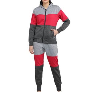 Ensemble de survêtement pour femme, fermeture éclair, design décontracté, manches longues, coupe régulière, 2 pièces, tenue de jogging d'entraînement - Product Image 1