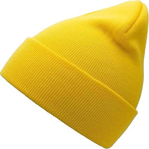 Gorro de punto de invierno de color sólido con logotipo de bordado personalizado de moda cálido y elegante - Product Image 3